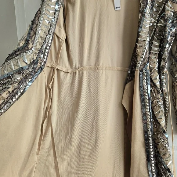 ASOS DESIGN Embellished Mini Dress with Tie Detail - Picture 6 of 9